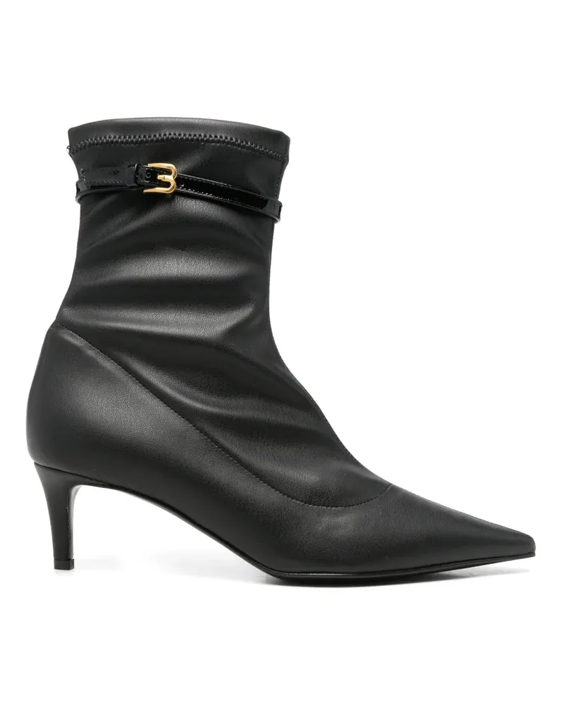 Baldinini pointed-toe buckled ankle boots - Schwarz Schwarz