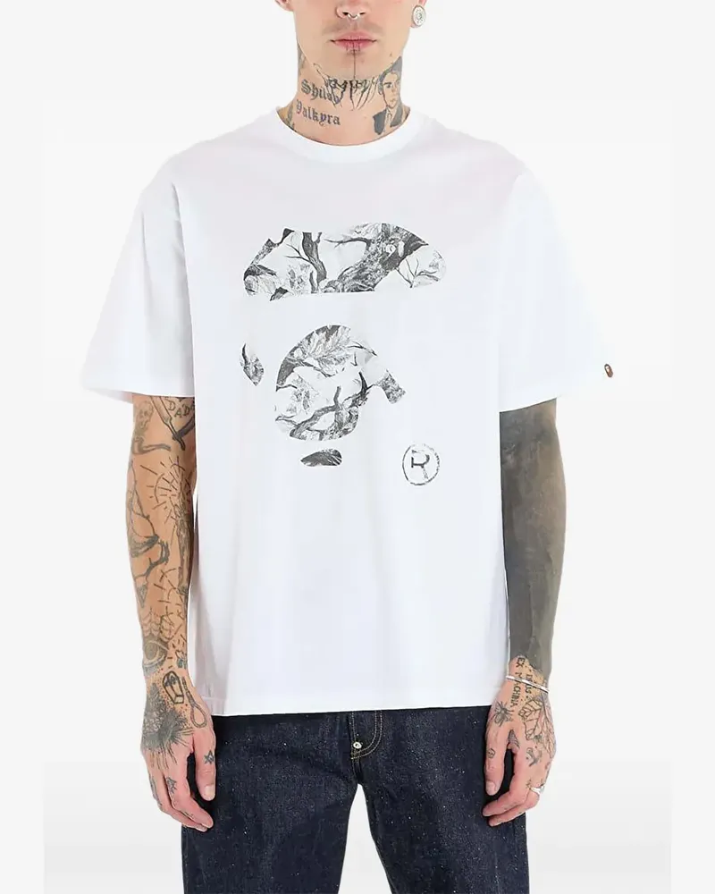 BAPE Tree Edge Camo Ape Face T-shirt - Weiß Weiß