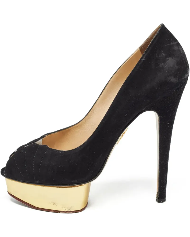 Charlotte Olympia Pre-owned Peeptoe-Pumps mit Plateau 145mm - Schwarz Schwarz