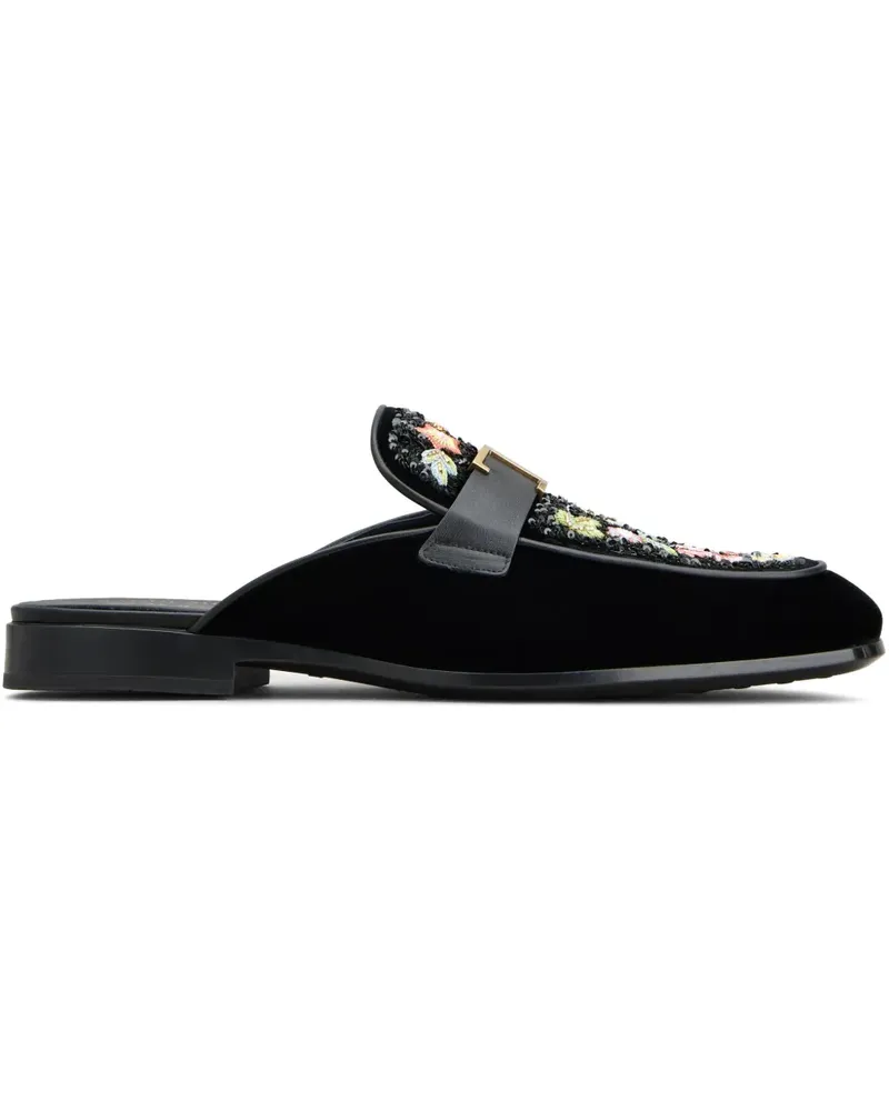 TOD'S Slipper aus Samt - Schwarz Schwarz