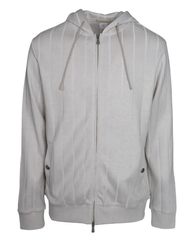 Eleventy Gestreifte Kapuzenjacke - Nude Nude