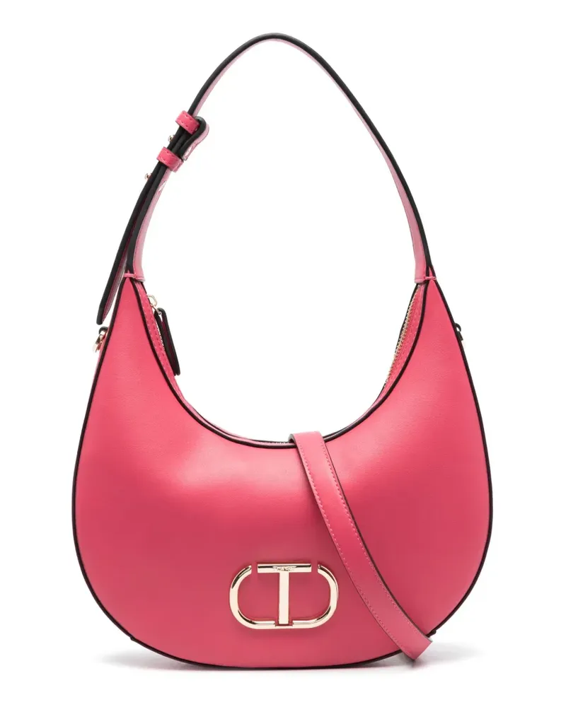 Twin-Set Shopper mit Logo-Schild - Rosa Rosa