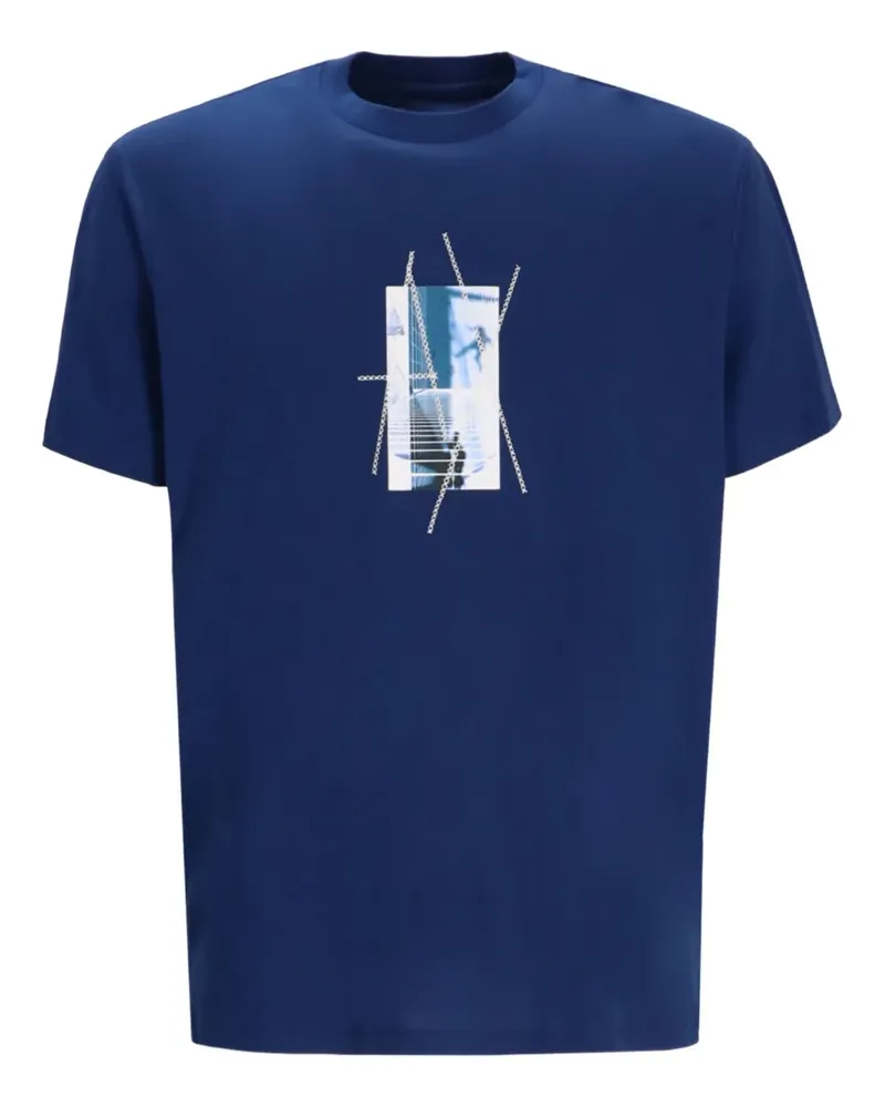 Armani Exchange T-Shirt mit grafischem Print - Blau Blau