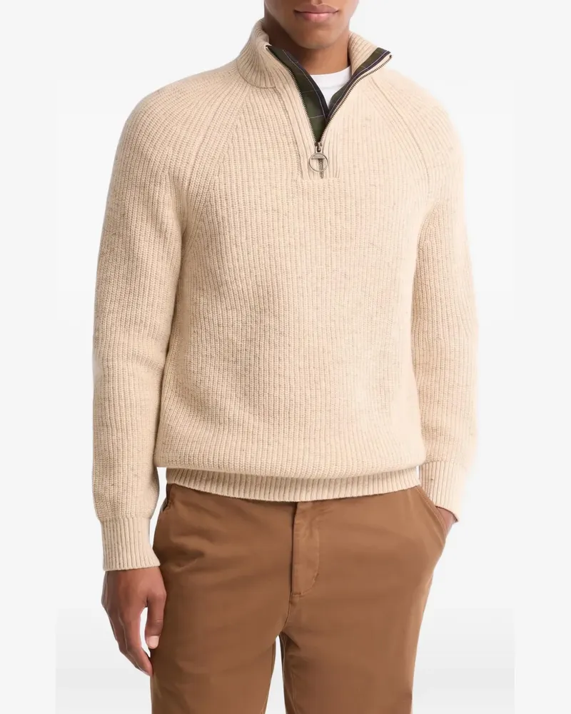 Barbour Essentials Pullover mit kurzem Reißverschluss - Nude Nude