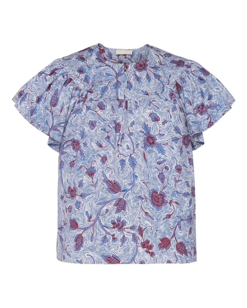 Ulla Johnson Perline floral-print ruffled blouse - Blau Blau