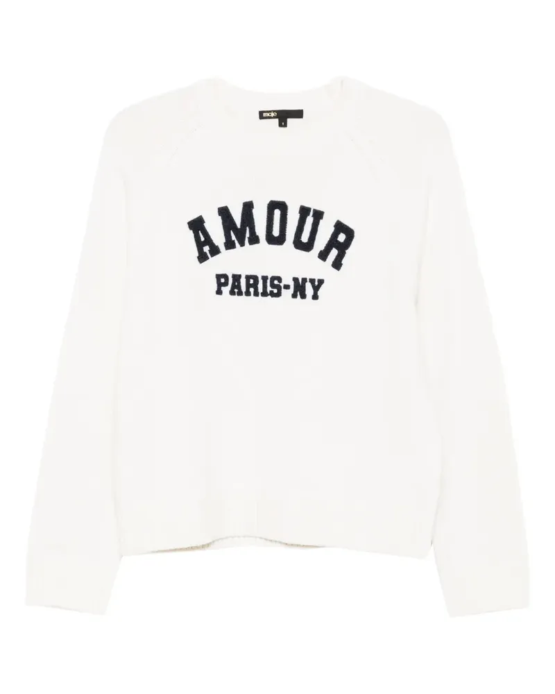 Maje Amour Paris-NY Pullover mit Stickerei - Nude Nude