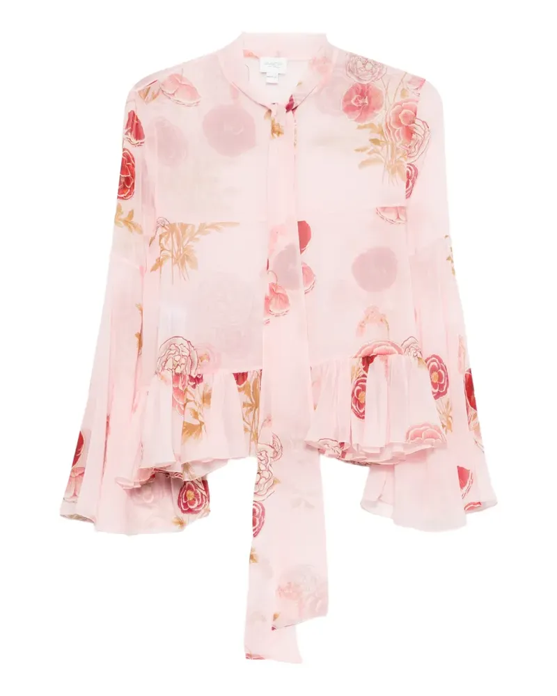 Giambattista Valli Bluse mit Blumen-Print - Rosa Rosa