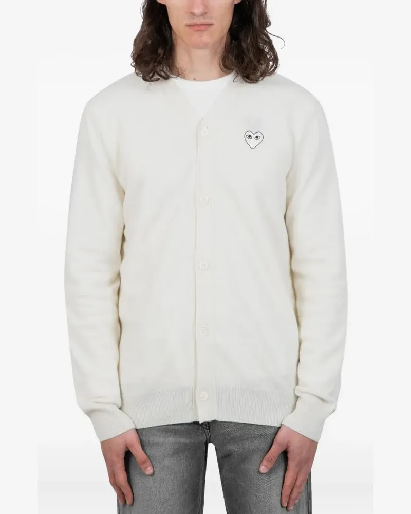 Comme des Garçons Cardigan mit Herz-Patch - Weiß Weiß
