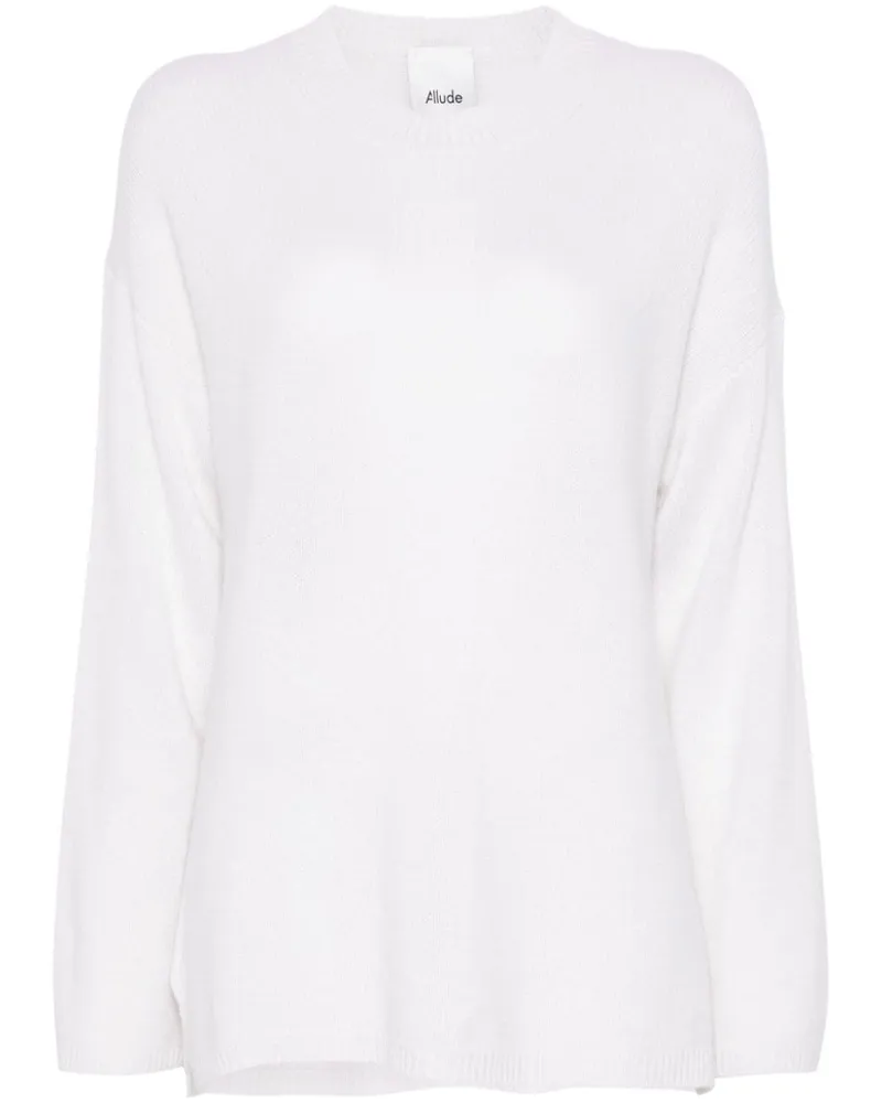 ALLUDE Kaschmirpullover mit rundem Ausschnitt - Weiß Weiß