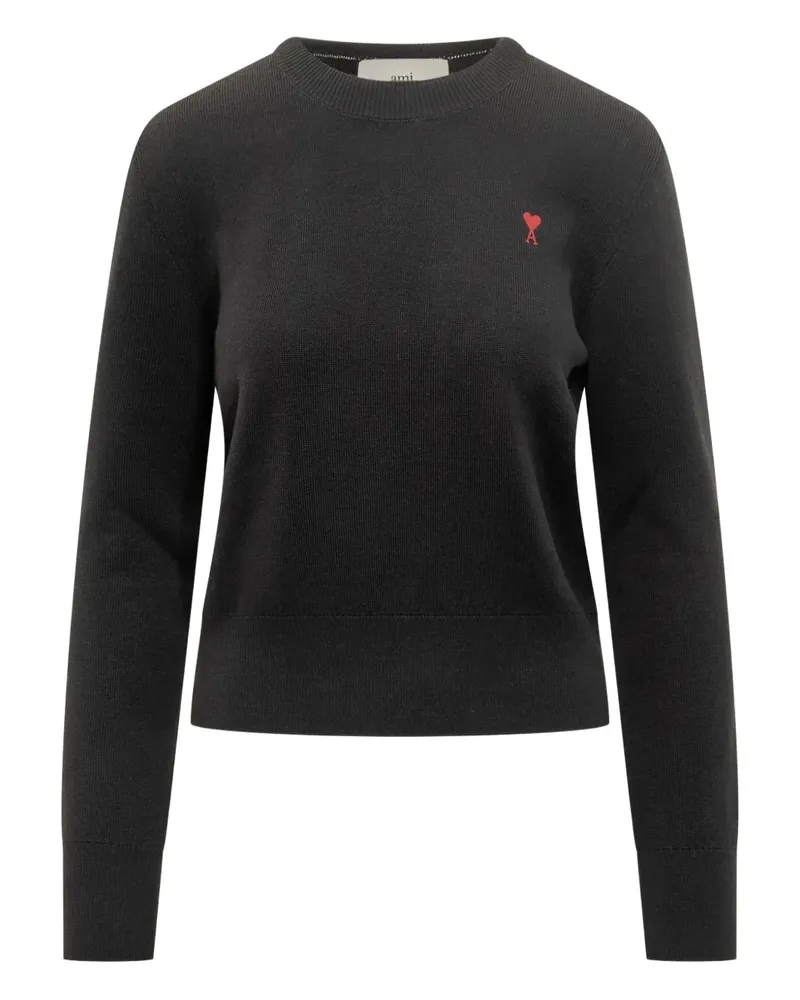 AMI Paris Ami de Coeur-embroidery sweater - Schwarz Schwarz