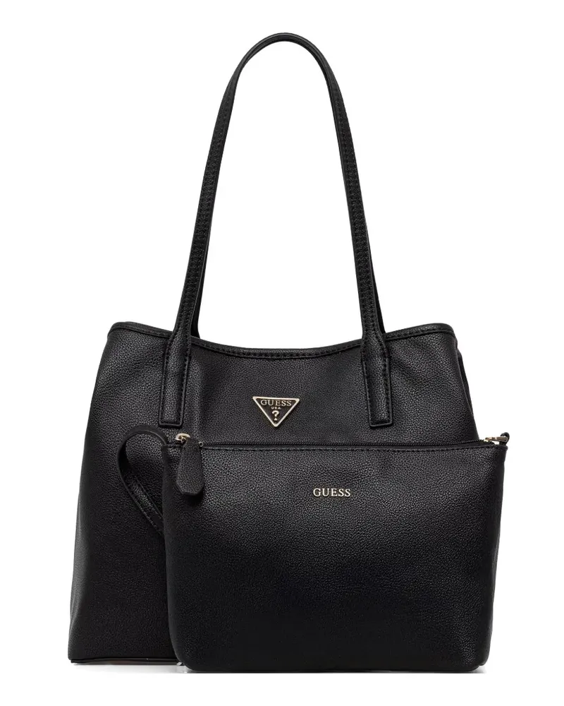 Guess Victtoria logo-plaque tote bag - Schwarz Schwarz