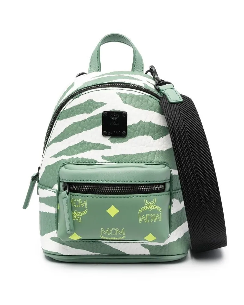 MCM Rucksack mit Animal-Print - Grün Grün