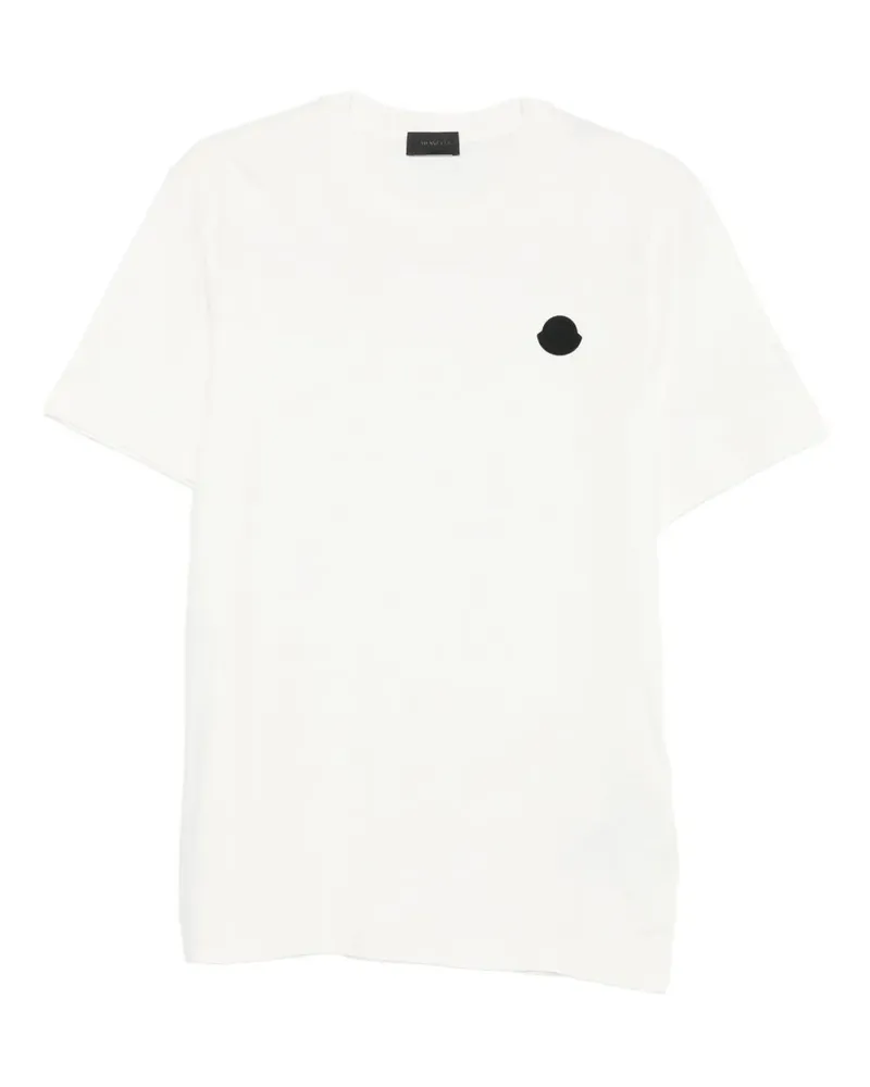 Moncler T-Shirt mit Logo-Patch - Weiß Weiß