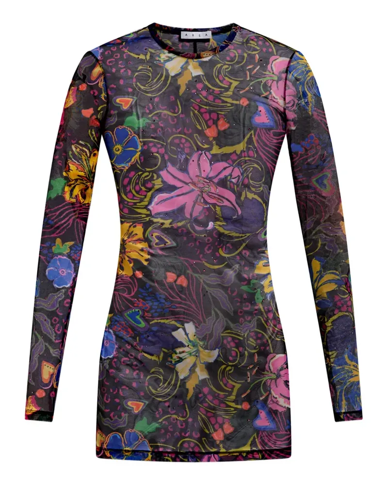 Area Tüll-Minikleid mit Hotfix-Print - Schwarz Schwarz