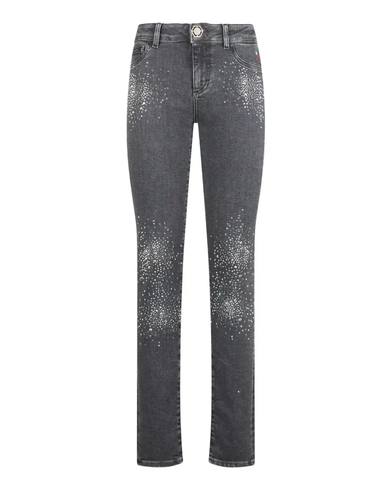 Philipp Plein Skinny-Jeans mit Kristallen - Grau Grau
