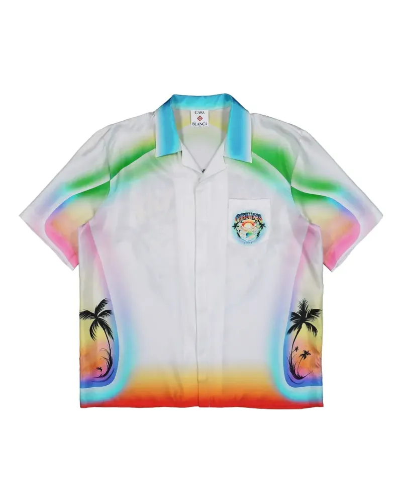 Casablanca Paris Airspray Cuban-collar shirt - Weiß Weiß