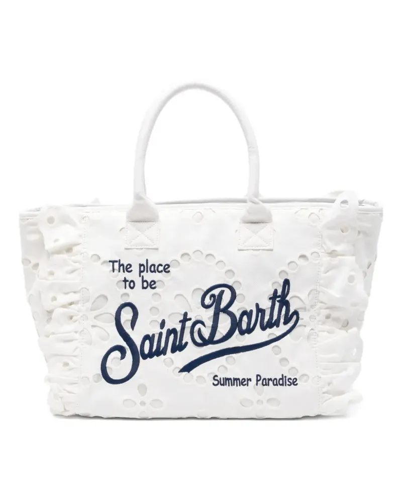 MC2 Saint Barth Vanity Volant broderie-anglaise tote bag - Weiß Weiß