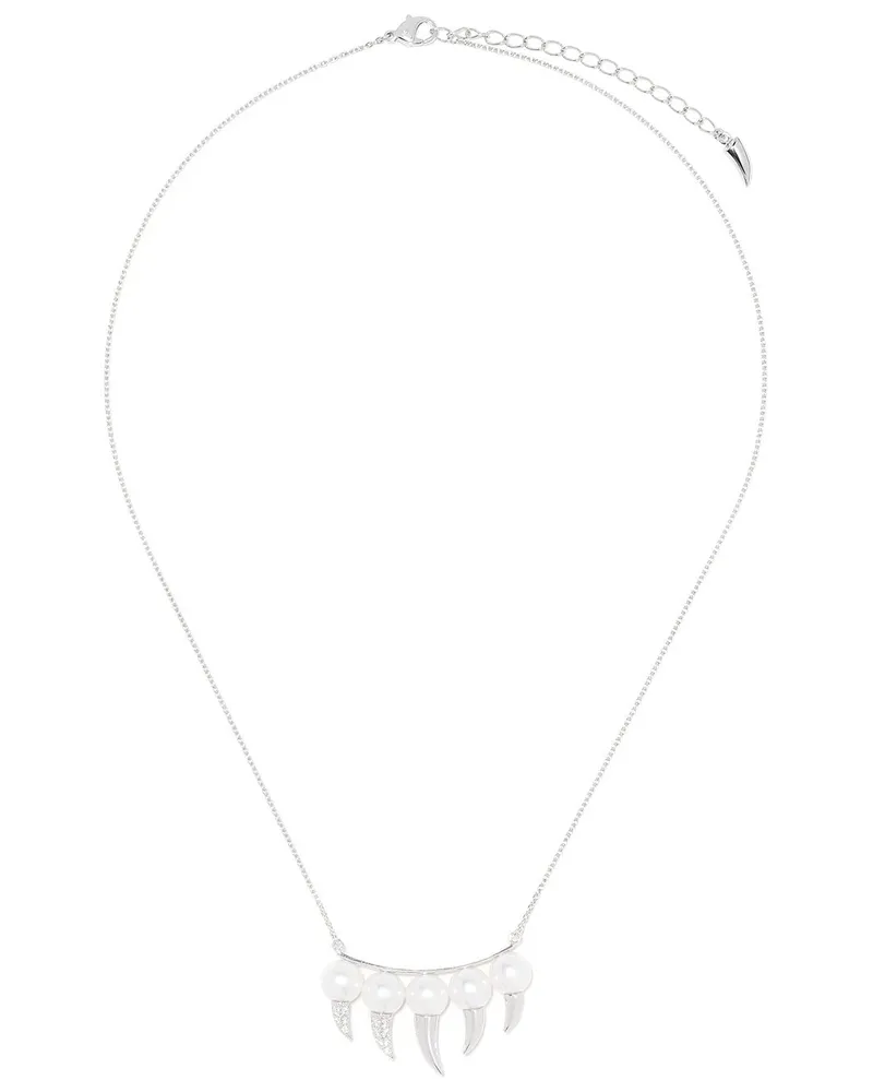 TASAKI 18kt 18kt 'Danger Fang' Weißgoldhalskette - Silber Silber
