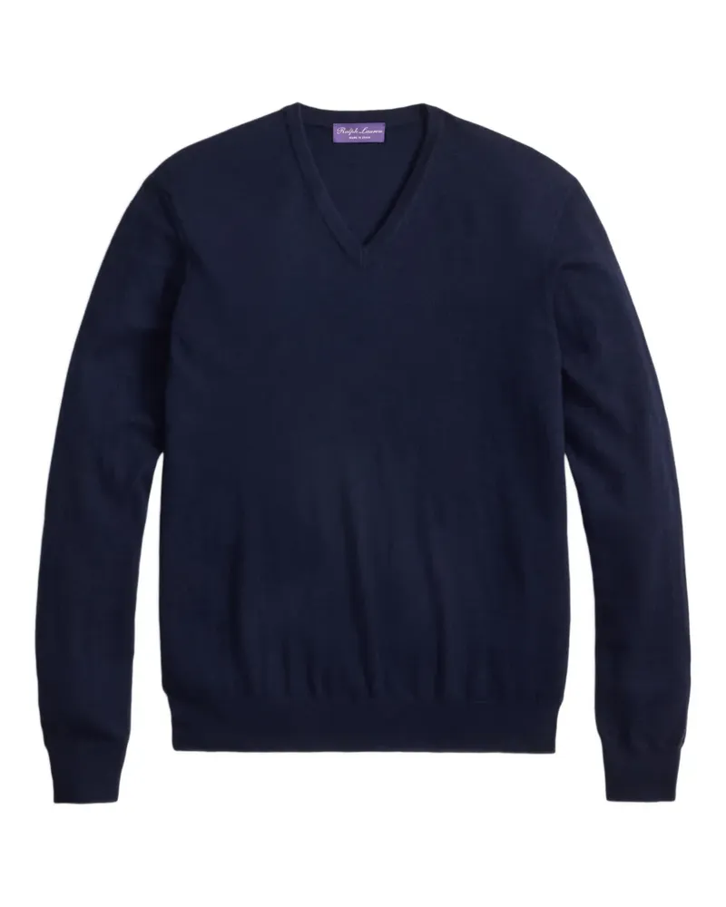 Ralph Lauren Kaschmirpullover mit V-Ausschnitt - Blau Blau