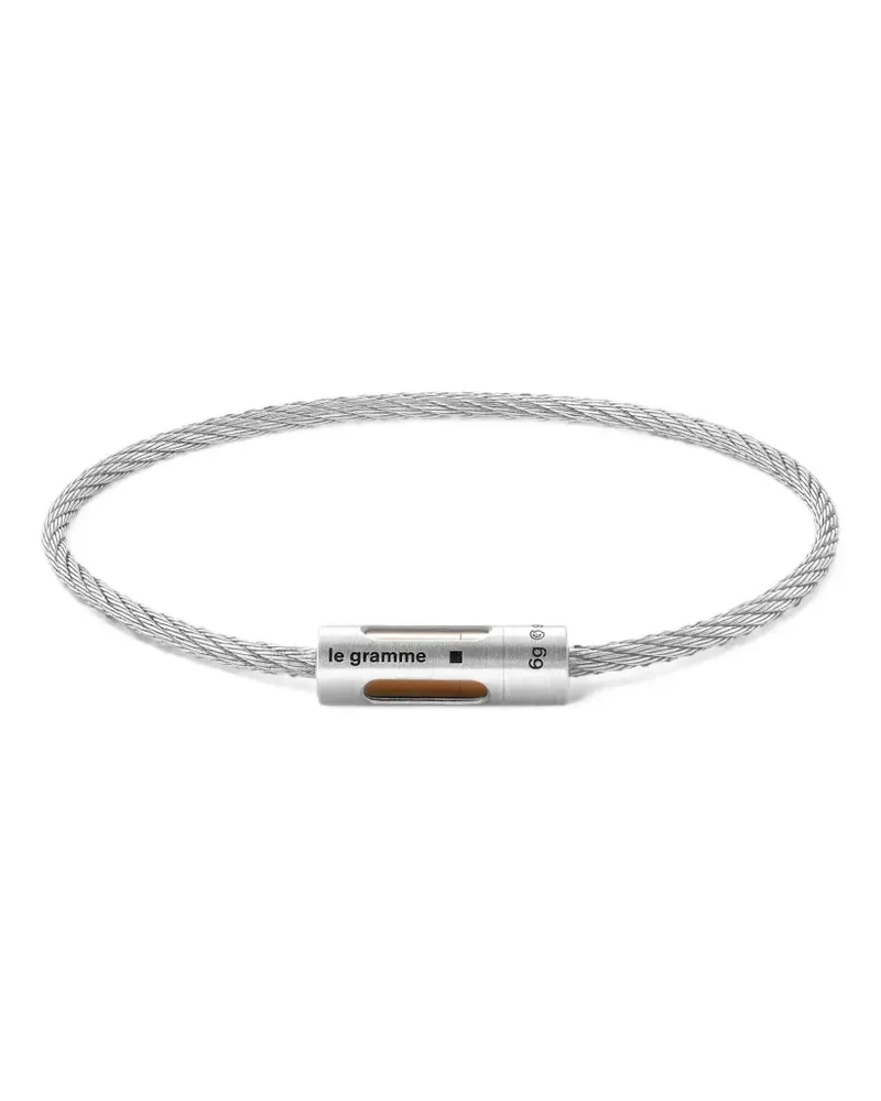 Le Gramme Cable-Armband mit Stanzdetails - Silber Silber