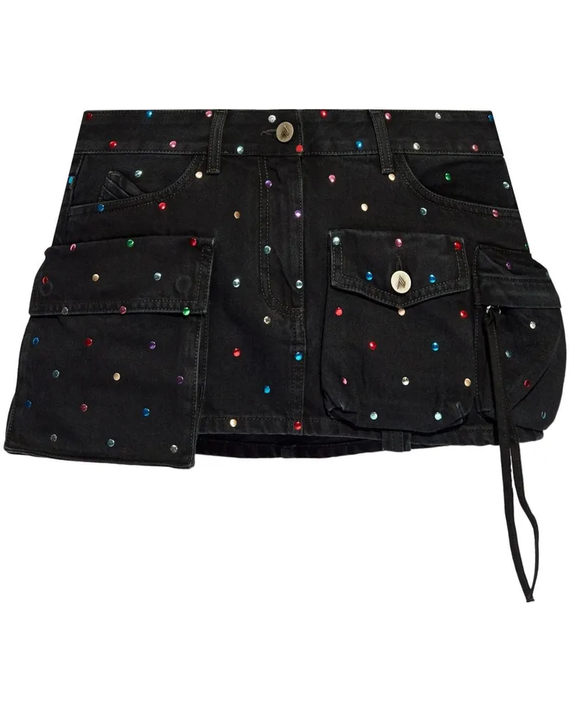 ATTICO Jeansrock mit Strass - Schwarz Schwarz