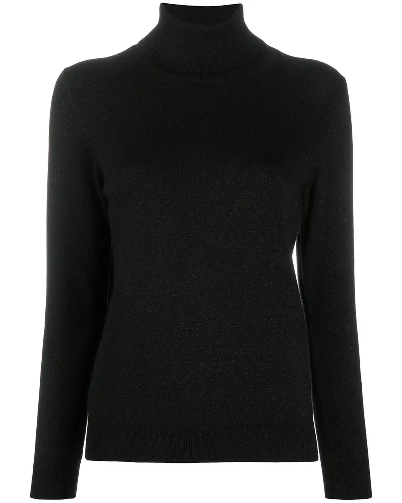 N.Peal Gestrickter Rollkragenpullover - Schwarz Schwarz