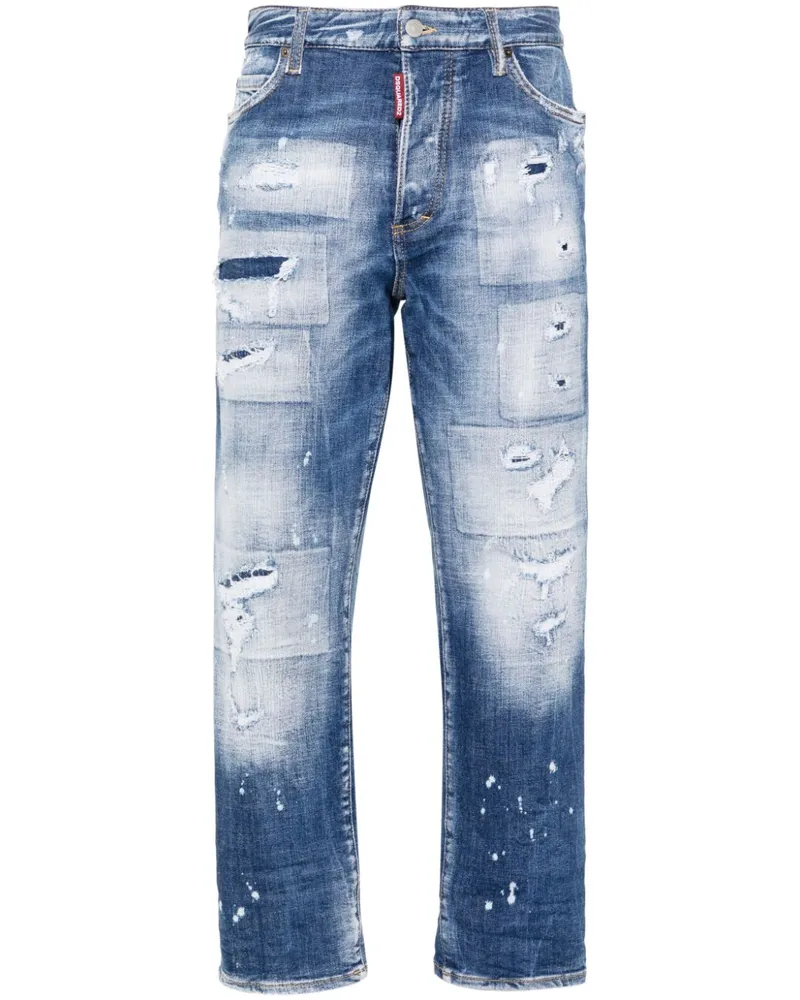 Dsquared2 Halbhohe Tapered-Jeans - Blau Blau