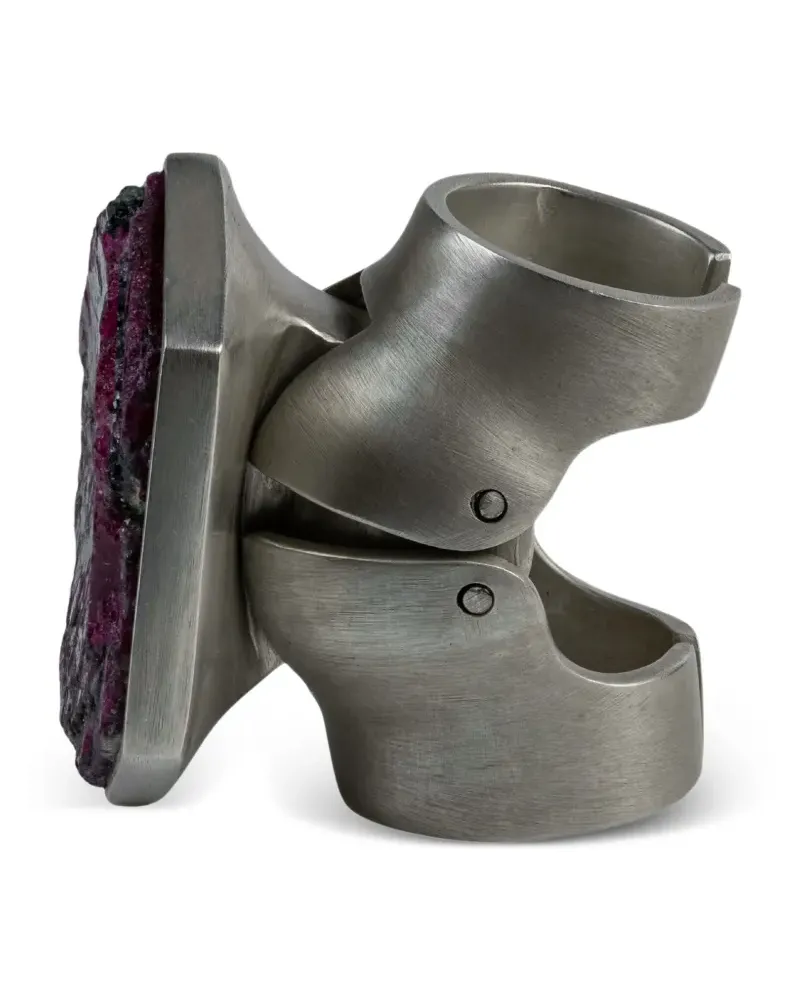 Parts Of Four x Fangophilia Ring aus Sterlingsilber mit Rubin Silber