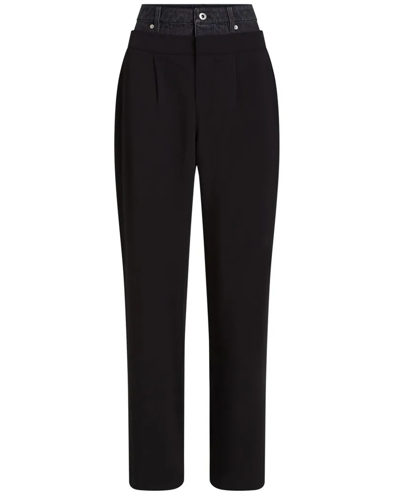 Karl Lagerfeld Hose mit doppeltem Bund - Schwarz Schwarz