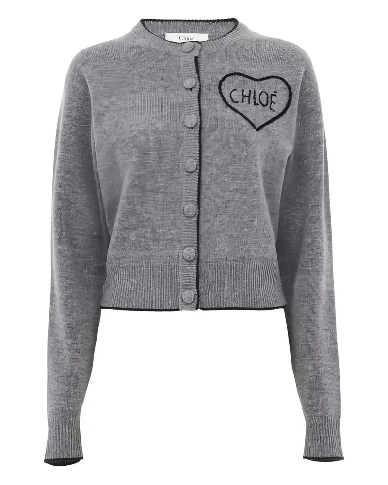 Chloé Cardigan mit Herzapplikation - Grau Grau