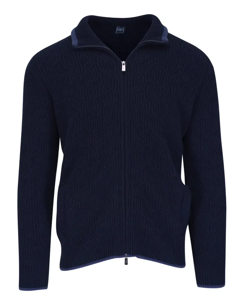 Fedeli Cardigan mit Reißverschluss - Blau Blau
