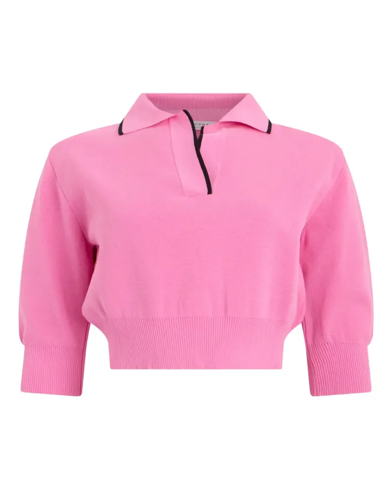 Philosophy Di Lorenzo Serafini Cropped-Pullover mit Poloshirtkragen - Rosa Rosa