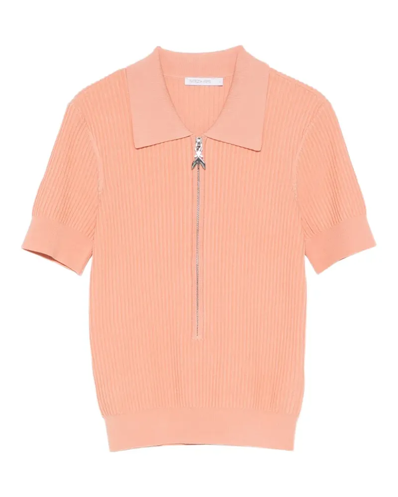 Patrizia Pepe zip-fastening polo top - Rosa Rosa