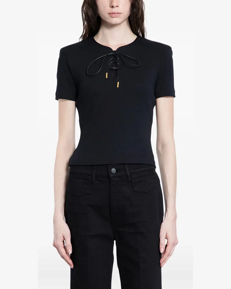 Givenchy Gerippte Bluse mit Schnürung - Schwarz Schwarz