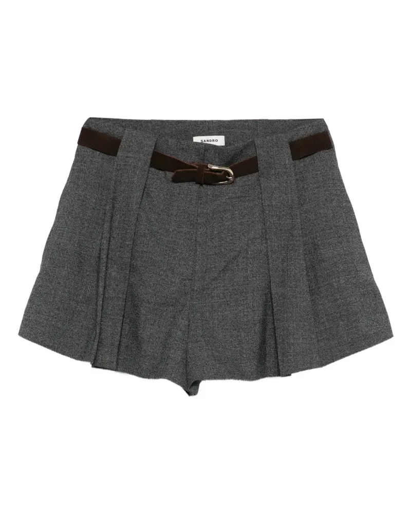 Sandro pleated belted shorts - Grau Grau