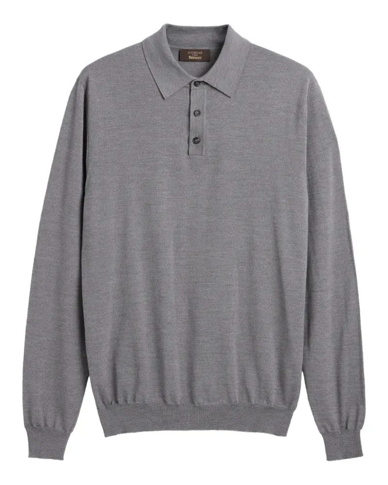 Slowear Langärmeliges Poloshirt - Grau Grau
