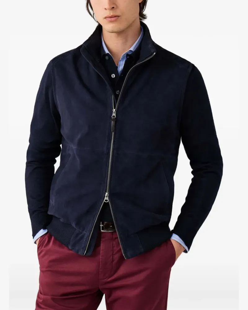 Hackett Jacke mit geripptem Besatz - Blau Blau