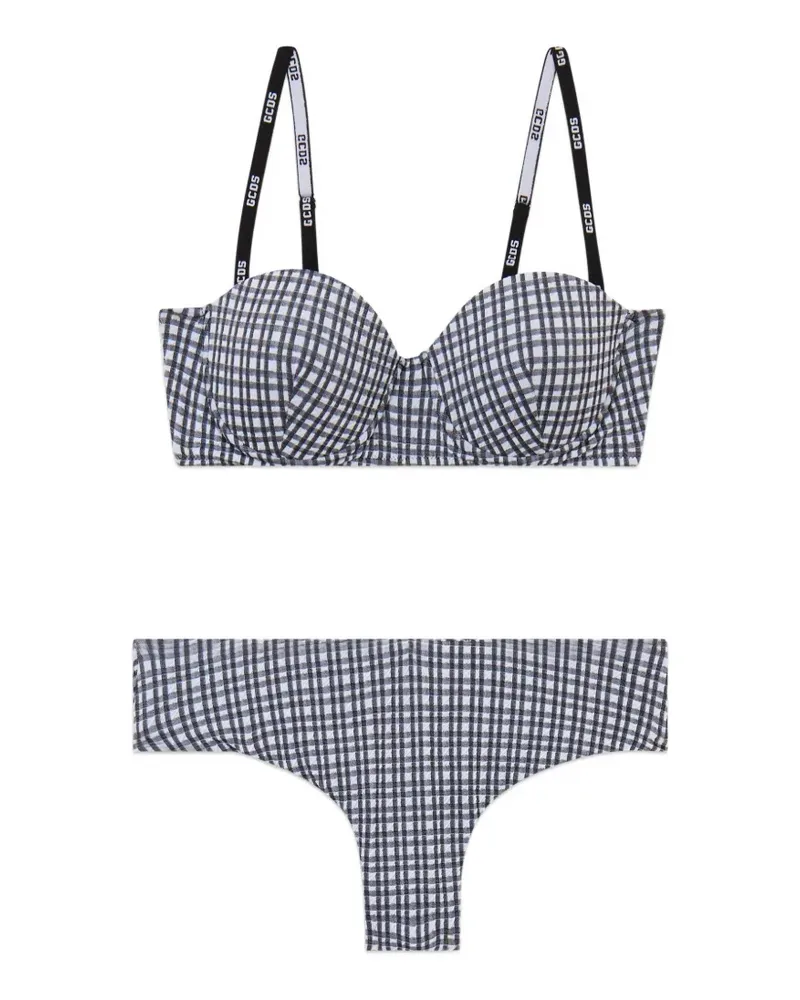 GCDS Bikini mit Vichy-Karomuster - Weiß Weiß
