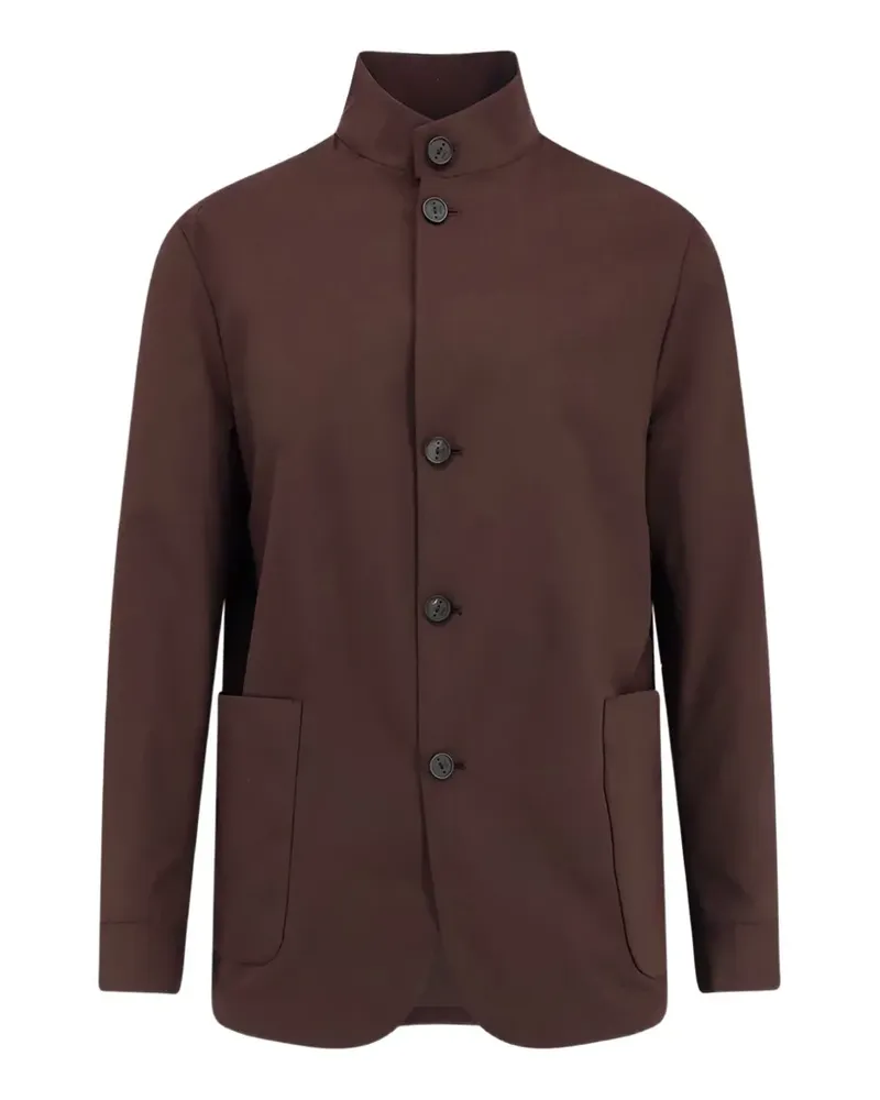 Hevò Caslvecchio high-neck patch-pocket jacket - Braun Braun