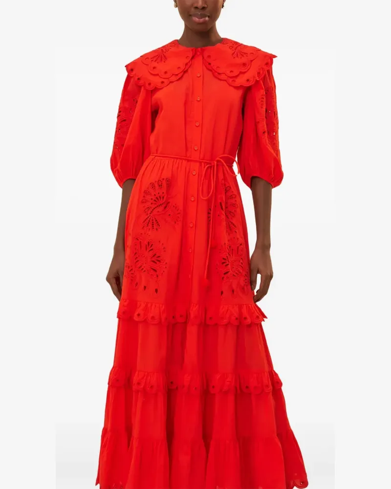 FARM Rio Humming Bird Richelieu Maxikleid - Rot Rot