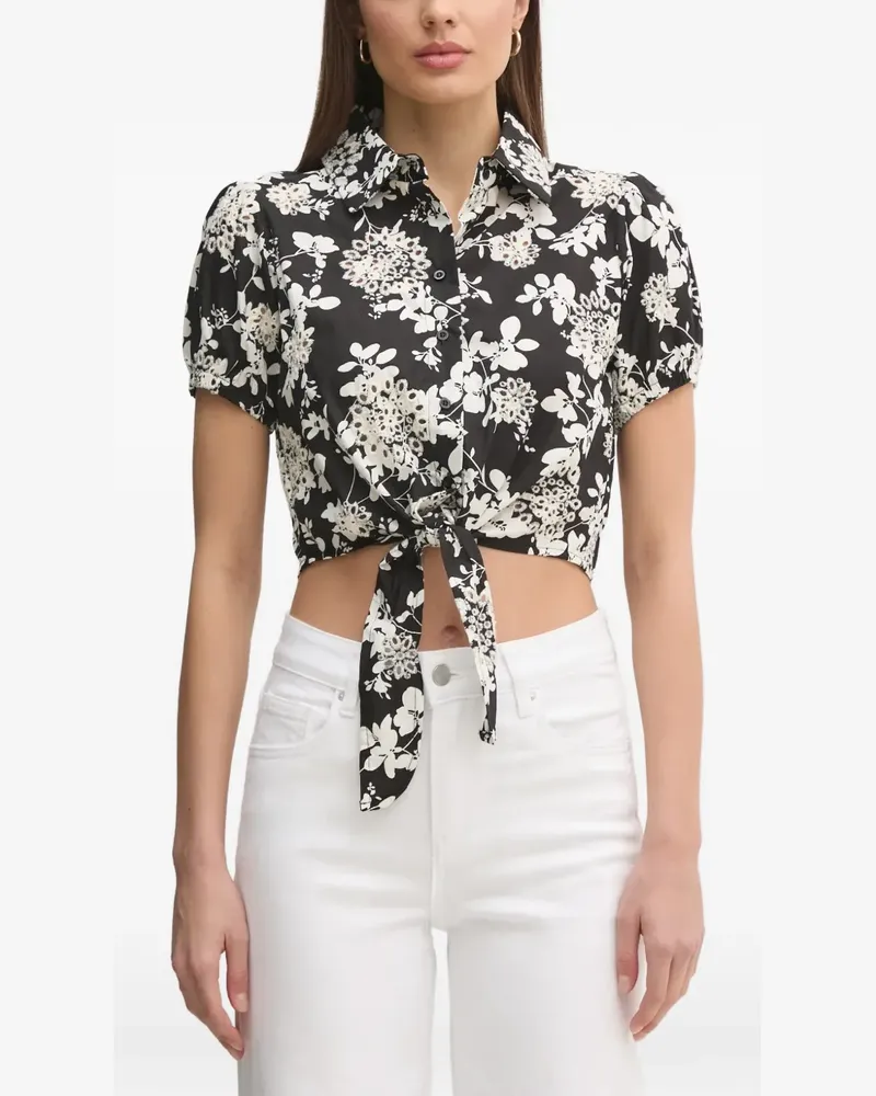 Gaudi Hemd mit Blumenmuster - Schwarz Schwarz