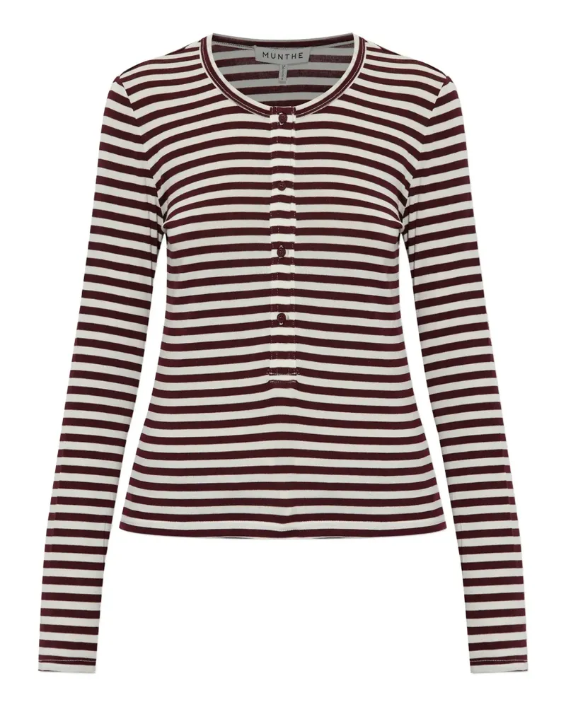 MUNTHE Gestreiftes Langarmshirt - Schwarz Schwarz