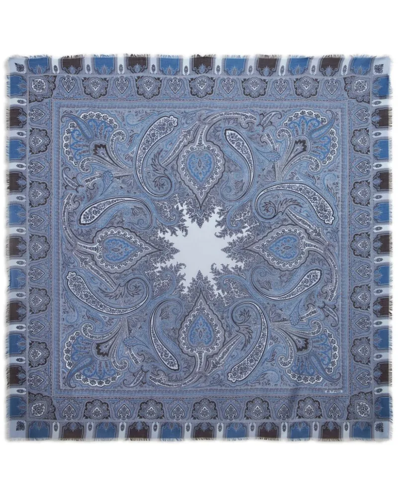 Etro Kaschmirschal mit Print - Blau Blau