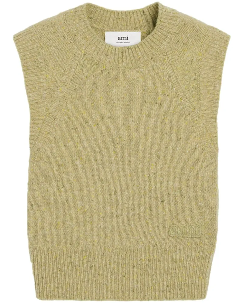 AMI Paris Trägershirt mit Logo-Stickerei - Grün Grün
