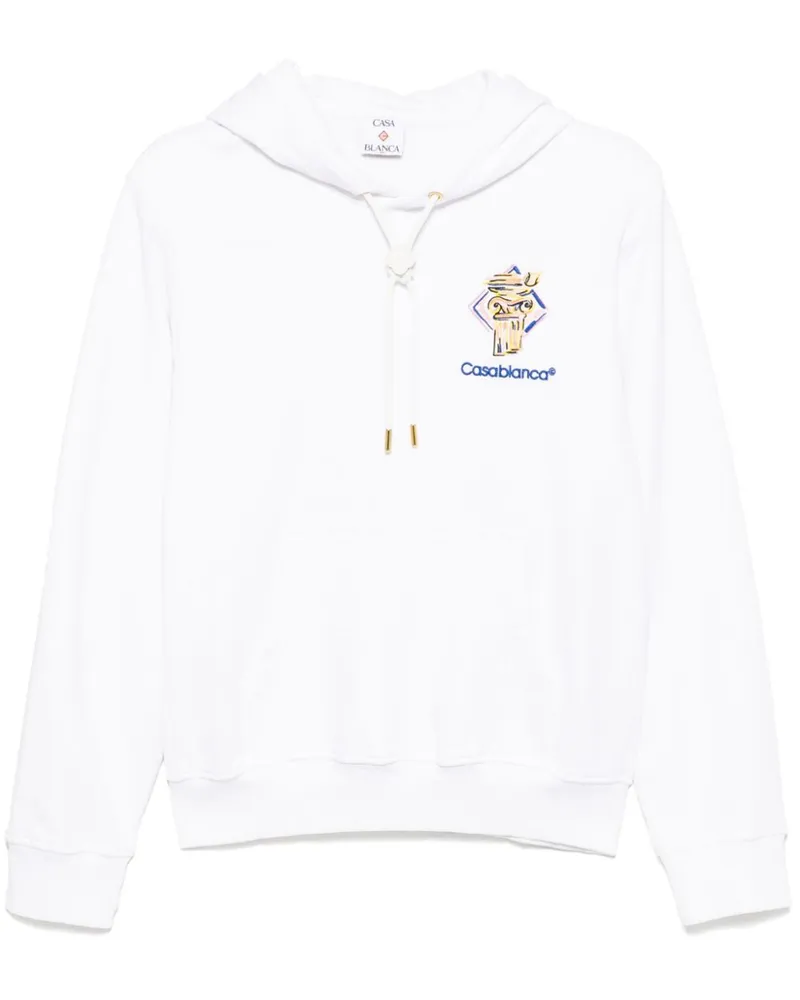 Casablanca Paris Hoodie mit Logo-Stickerei - Weiß Weiß
