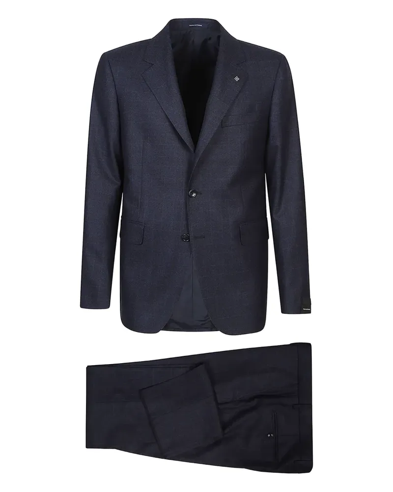 Tagliatore check-pattern wool suit - Blau Blau