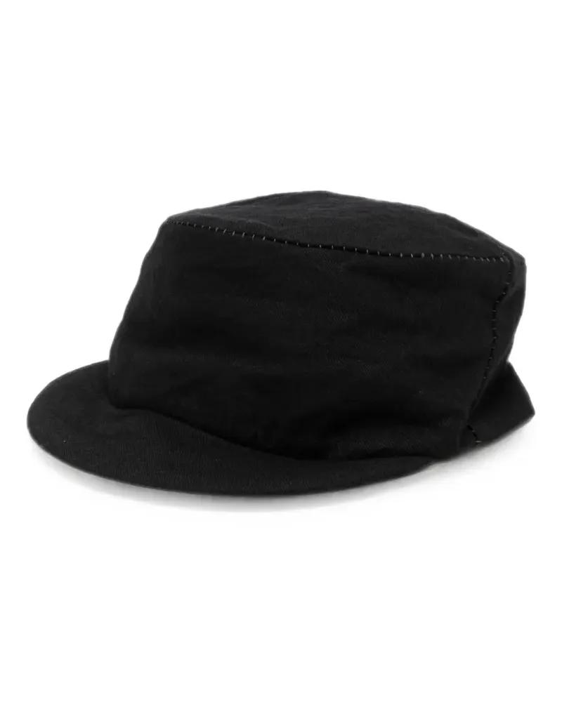 forme d'expression Hut mit flacher Krone und Kontrastnähten - Schwarz Schwarz