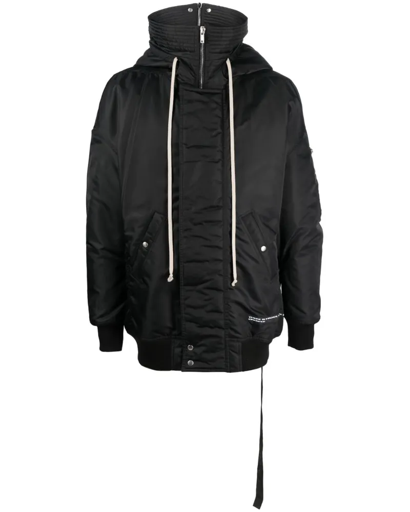 DRKSHDW by Rick Owens Kapuzenjacke mit Logo-Patch - Schwarz Schwarz