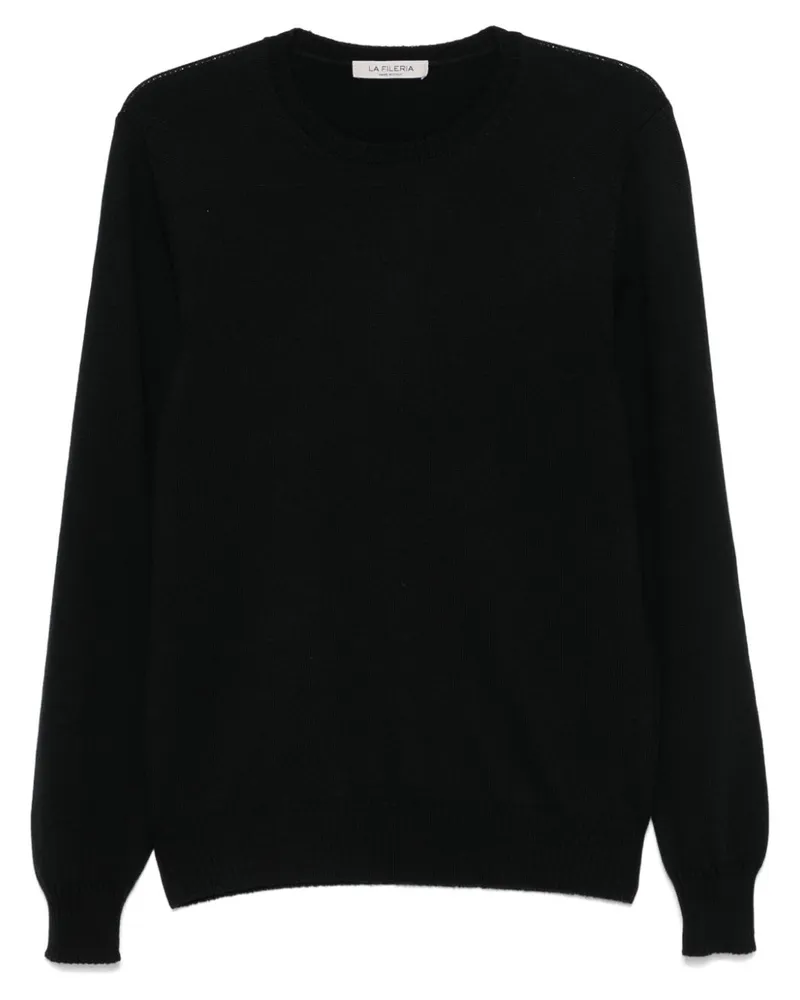 La Fileria Klassischer Pullover - Schwarz Schwarz