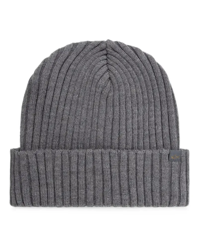 Paul & Shark Gerippte Soft Cool Touch Beanie - Grau Grau